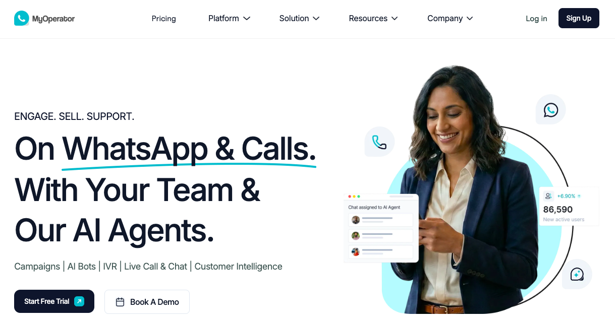 MyOperator virtual receptionist and cloud PBX panel